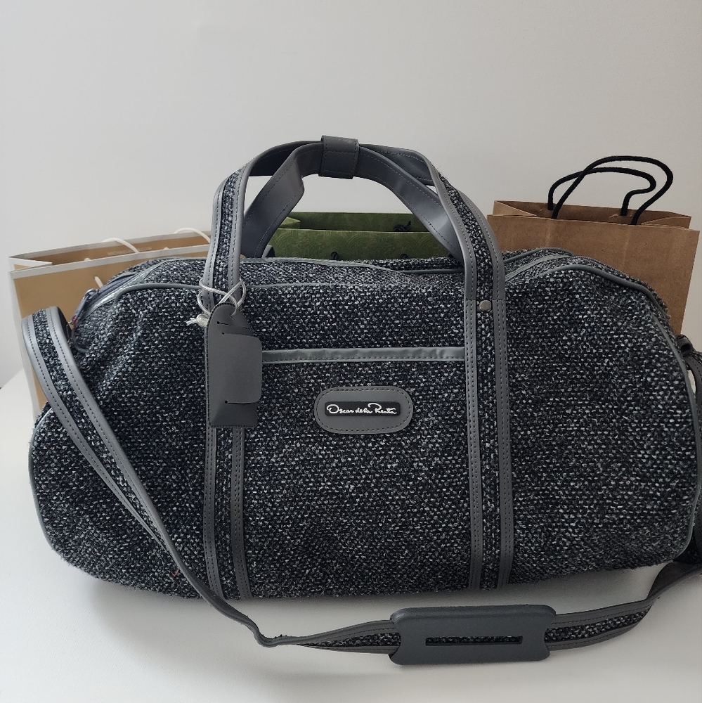 Oscar de la Renta Gray Men's Duffel Bag Weekender - Picture 1 of 6